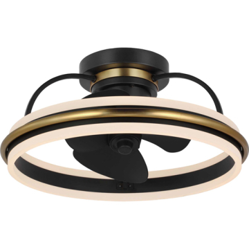 Progress Lighting Burnett Oscillating 3-Blade LED Ceiling Fan - 3000K - 120V - Matte Black