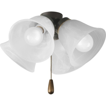 Progress Lighting AirPro 4-Light Ceiling Fan Light Kit - Antique Bronze