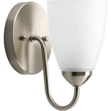 Progress Lighting Gather 1-Light Bath Vanity Sconce - 120V - Brushed Nickel