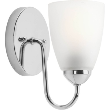 Progress Lighting Gather 1-Light Bath Vanity Sconce - 120V - Polished Chrome