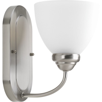 Progress Lighting Heart 1-Light Bath Vanity Sconce - 120V - Brushed Nickel