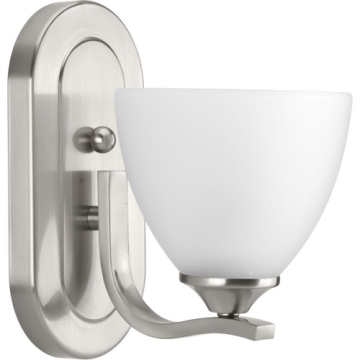 Progress Lighting Laird 1-Light Bath Vanity Sconce - 120V - Brushed Nickel
