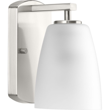Progress Lighting Leap 1-Light Bath Vanity Sconce - 120V - Brushed Nickel