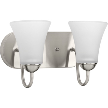 Progress Lighting Classic 2-Light Bath Vanity Light - 120V - Brushed Nickel