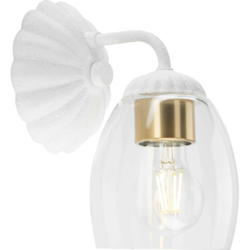 Progress Lighting Quillan 1-Light Bath Vanity Sconce - 120V - White Plaster