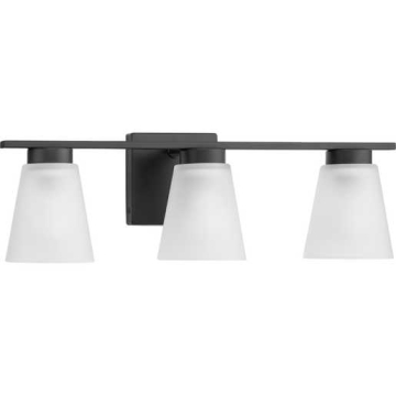 Progress Lighting Tanner 3-Light Transitional Bath Vanity Light - 120V - Matte Black