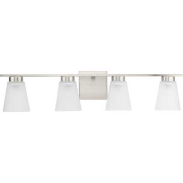 Progress Lighting Tanner 4-Light Transitional Bath Vanity Light - 120V - Brushed Nickel