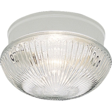 Progress Lighting Fitter 9.5" 2-Light Flush Mount - Clear Glass - 120V - White