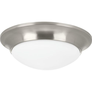 Progress Lighting Etched Glass 11.5" Close to Ceiling Light Fixture - 120V - Brushed Nickel