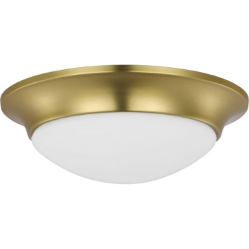 Progress Lighting Etched 11.5" Glass Close to Ceiling Light Fixture - 120V - Satin Brass