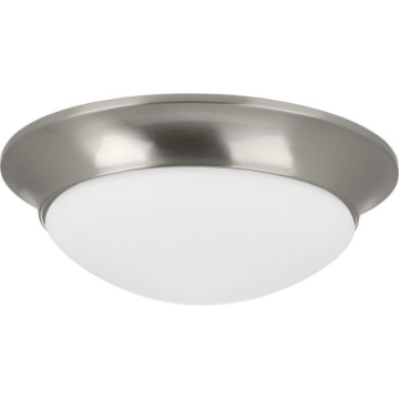 Progress Lighting Etched Glass 14" 2-Light Close to Ceiling Light Fixture - 120V - Brushed Nickel