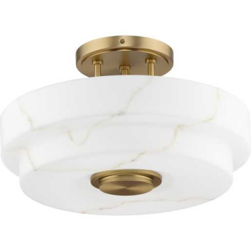 Progress Lighting Tosca 3-Light Modern Luxe Semi-Flush Mount - 120V - Brushed Bronze