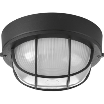 Progress Lighting Bulkheads Round Flush Mount - 120V - Textured Black