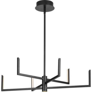 Progress Lighting Pivot LED Chandelier - 3000K - 120V - Matte Black