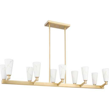 Progress Lighting Tosca 10-Light Modern Luxe Linear Chandelier - 120V - Brushed Bronze