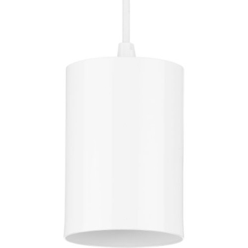 Progress Lighting Cylinder 5" 1-Light Pendant - 120V - White