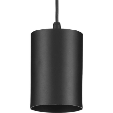 Progress Lighting Cylinder 5" 1-Light Pendant - 120V - Black