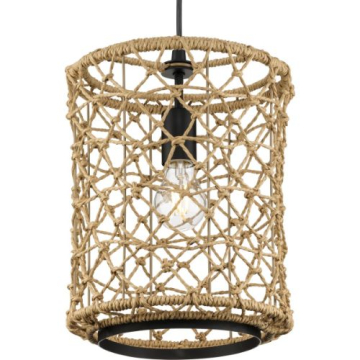 Progress Lighting Chandra 1-Light Pendant - 120V - Matte Black