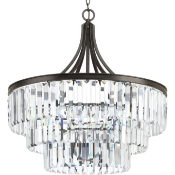 Progress Lighting Glimmer 6-Light Chandelier - 120V - Antique Bronze