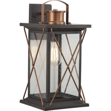 Progress Lighting Barlowe 1-Light Large Outdoor Wall Lantern - 120V - Antique Bronze