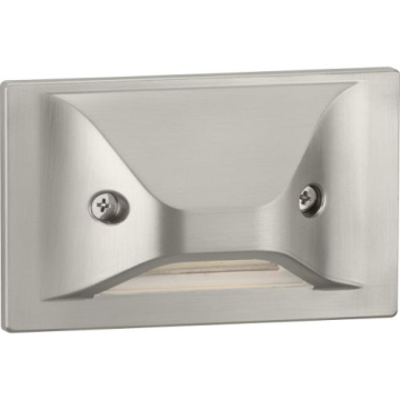 Progress Lighting Indoor/Outdoor LED Hood Step Light - Horizontal + Vertical - 3000K - 120V - Brushed Nickel