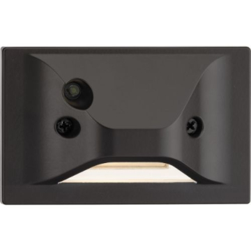 Progress Lighting Indoor/Outdoor LED Hood Step Light - Horizontal + Vertical - Photocell - 3000K - 120V - Antique Bronze