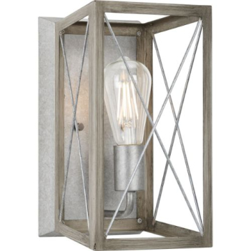 Progress Lighting Briarwood 1-Light Wall Sconce - 120V - Galvanized Finish