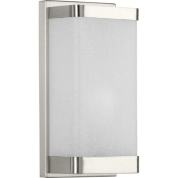 Progress Lighting 1-Light Linen Glass Wall Sconce - 120V - Brushed Nickel