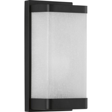 Progress Lighting 1-Light Linen Glass Wall Sconce - 120V - Matte Black