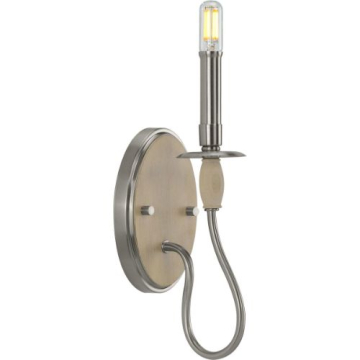 Progress Lighting Durrell 1-Light Wall Sconce - 120V - Brushed Nickel