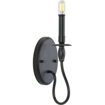 Progress Lighting Durrell 1-Light Wall Sconce - 120V - Matte Black