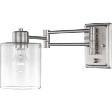 Progress Lighting Milner 1-Light Swing Arm Wall Sconce - 120V - Brushed Nickel