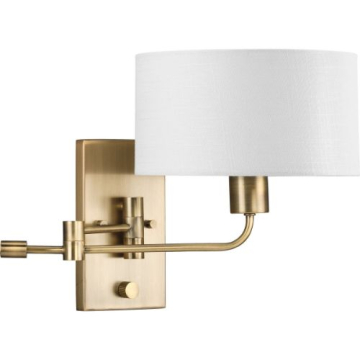 Progress Lighting Carrick 1-Light Swing Arm Wall Sconce - 120V - Vintage Brass