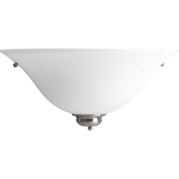 Progress Lighting 1-Light Opal Glass Wall Sconce - 120V - Brushed Nickel