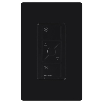 Lutron Caseta Wireless In-Wall Fan Control - 120V - Black