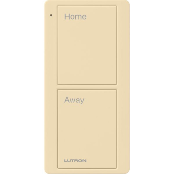 Lutron 2-Button Scene Pico Smart Remote - Pre-engraved Text ("Home/Away") - Ivory