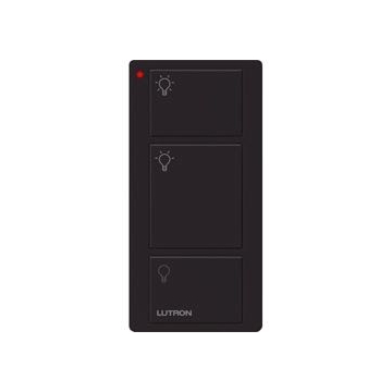Lutron 3-Button Original Pico Smart Remote - Light Icons - Black