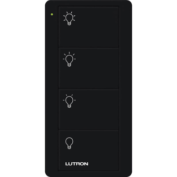 Lutron 4-Button Pico Smart Remote - Scene Control - Light Icons - Black