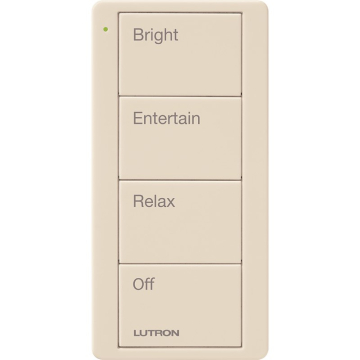 Lutron 4-Button Pico Smart Remote - Scene Keypad - Any Room Text Engraving - Light Almond