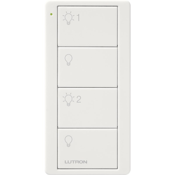 Lutron 4-Button Pico Smart Remote - 2 Group Control - Light Icons - White