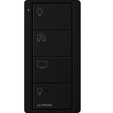 Lutron 4-Button Pico Smart Remote - Scene Keypad - Family Room Icons - Midnight