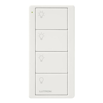 Lutron 4-Button Pico Smart Remote - Scene Control - Light Icons - White