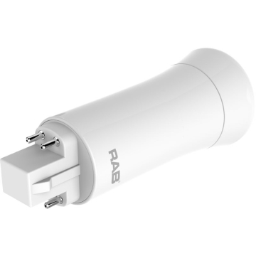 RAB 9W LED PL Lamp - 4-Pin G24q Base - 3500K - 950 Lumens - Ballast Compatible
