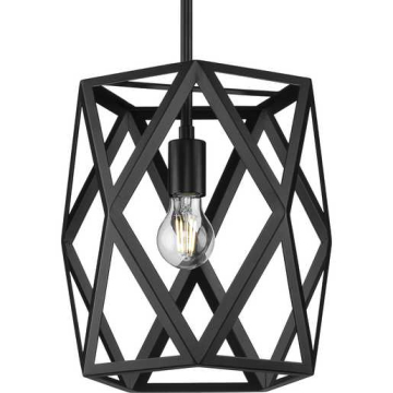 Progress Lighting Saucedo 1-Light Pendant - 120V - Matte Black