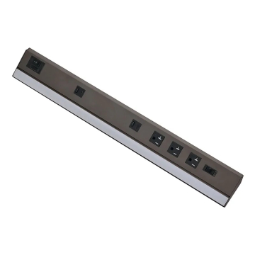 Westgate 13" LED Angled Lighted Power Strip - 1 Receptacle - 1 USB-A/C - 420 Lumens - CCT Selectable - 120-277V - Bronze