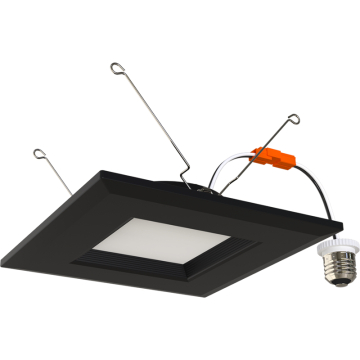 RAB R34 6" Square LED Retrofit Downlight - Smooth Reflector - 10W - CCT Selectable - 900 Lumens - 120V - Black