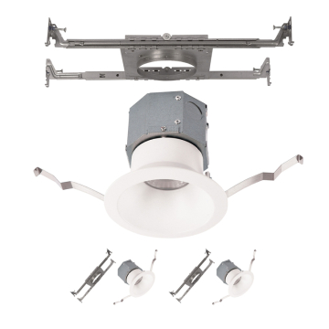 WAC Lighting Pop-in 4" Round Built-in J-Box New Construction LED Downlight - 2 Pack - 1,080 Lumens - 12W - CCT Selectable - 120-277V - White