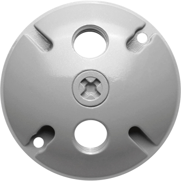 RAB 3 Hole Die Cast 4" Round Cover - Silver Gray