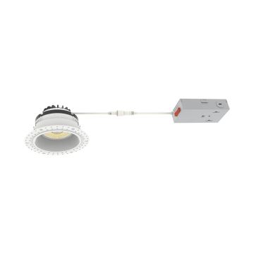 Westgate RDG4TL 4" LED Round Canless Trimless Recessed Gimbal Downlight - 1,250 Lumens - 15W - CCT Selectable - 120V - White