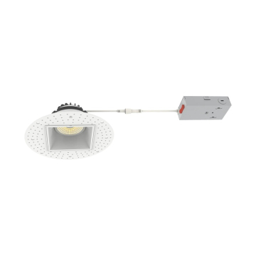 Westgate RDSG4TL 4" LED Square Canless Trimless Recessed Gimbal Downlight - 1,250 Lumens - 15W - CCT Selectable - 120V - White